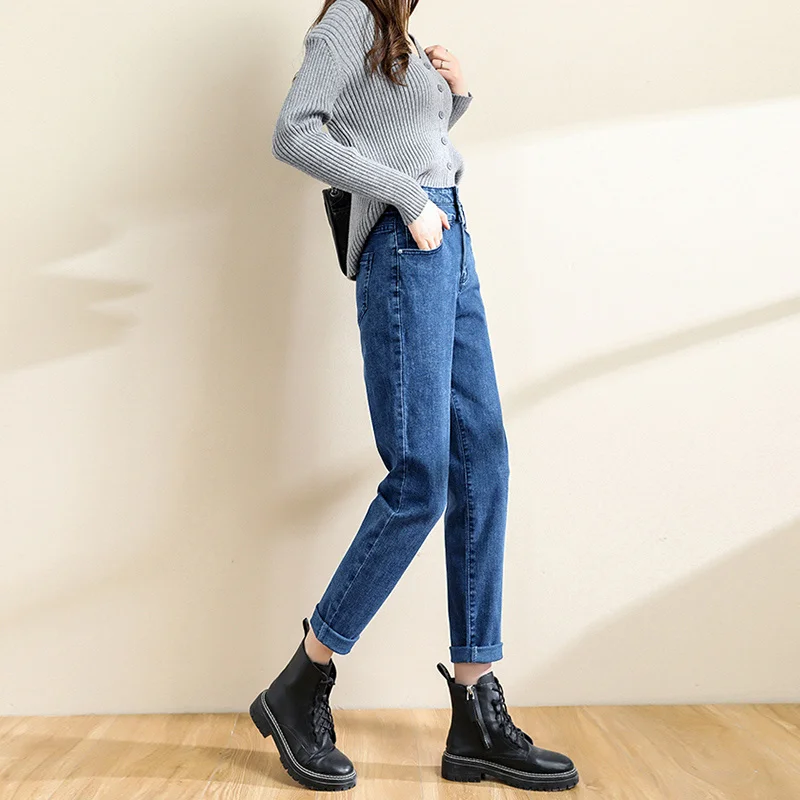 Korean Fashion Vintage Clothes Jeans Women 2023 Blue Jeans Woman High Waist Female Clothing Harem Pants Women Women's