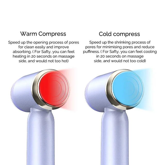 Rechargeable Multifunction Exfoliator Scrubber Facial Massager Cold And Hot Compress Electric Facial Spin Cleansing Brush Set 2
