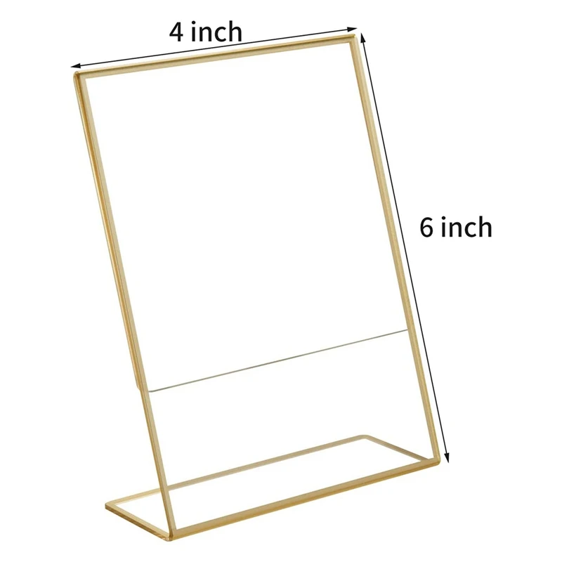 Y17A Acrylic Gold Frame, Slanted Back Table Sign Holder For Wedding Table Card Restaurant Signs Photos