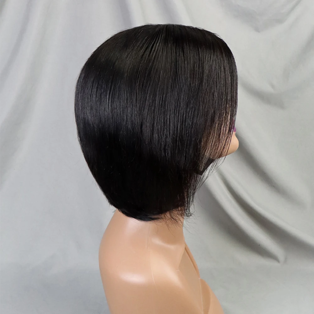 13x4 Lace Front Human Hair Wig 180% Density Straight Bob Human Hair Wig Frontal Wigs for Women