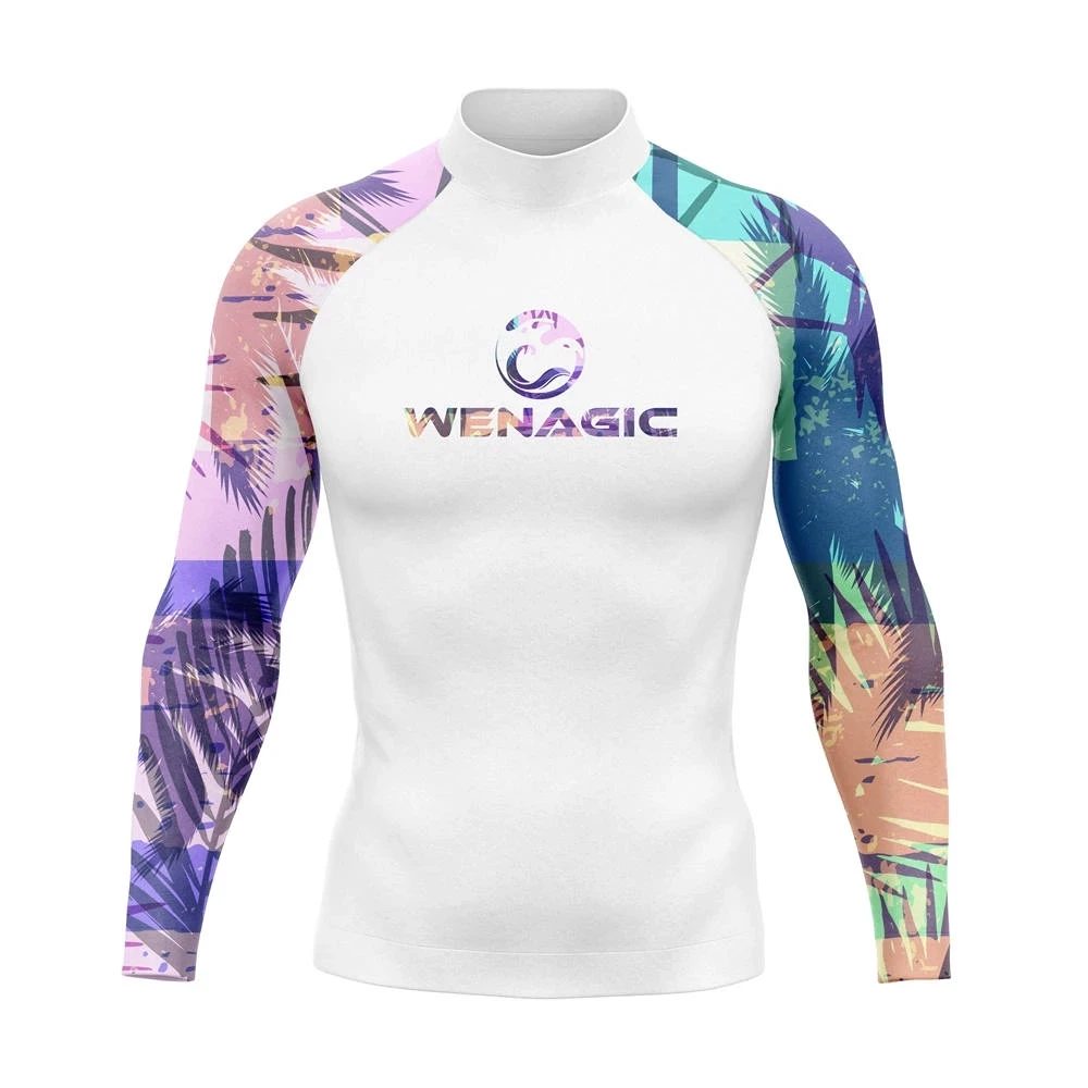 sports shirt Men Swimsuit T-shirt Beach UV Protection Rash Guard Long Sleeve