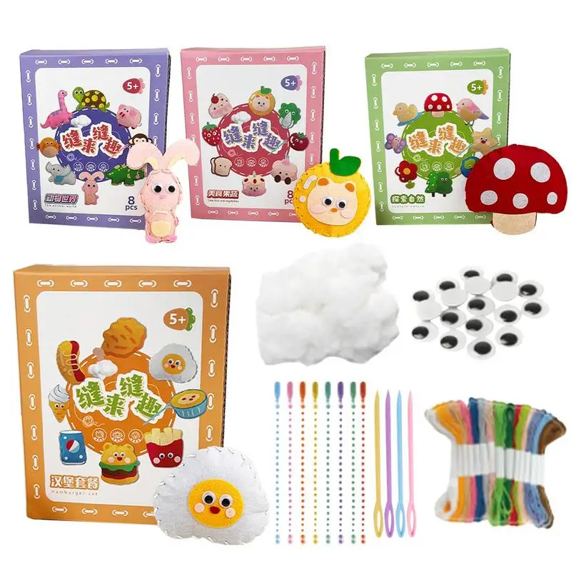 

Kid Sewing Craft Kits Cartoon Crafting And Sewing Set Educational Toys Learning Toys Fine Motor Skill Toys Beginner Sewing Kit