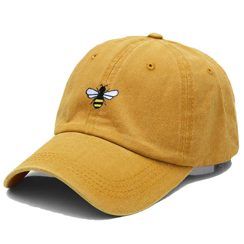 Embroidered Honeybee Baseball Caps for Men Women Retro Soft Washed Cotton Dad Hat Adjustable Snapback Cap Dropshipping baseball cap baseball caps baseball hats