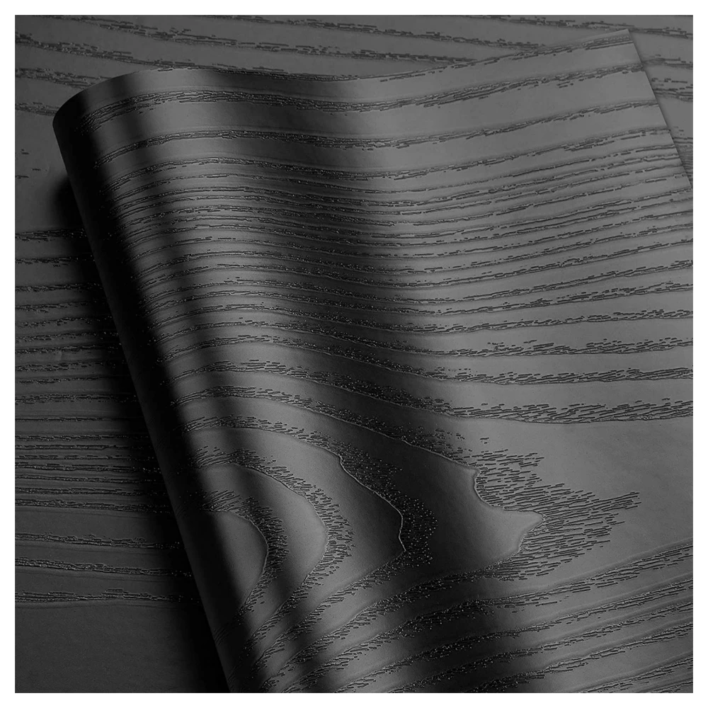 Black Wood Peel And Stick Paper Decorative SelfAdhesive Film For