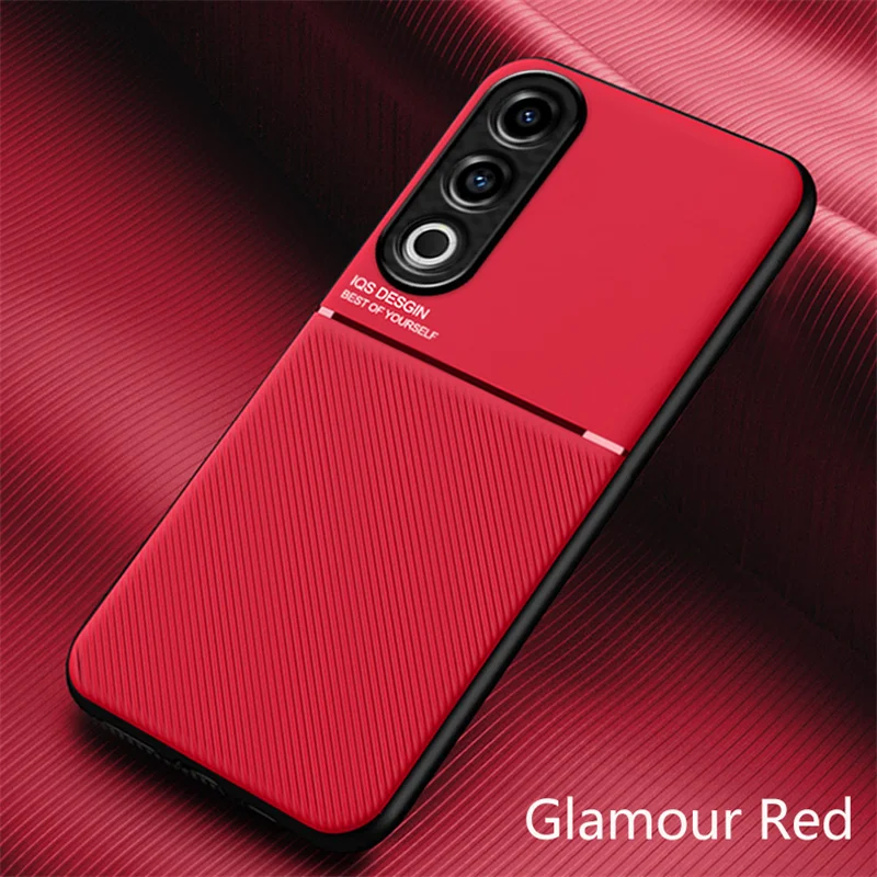 Car Magnetic Silicone Phone Case with Leather Texture