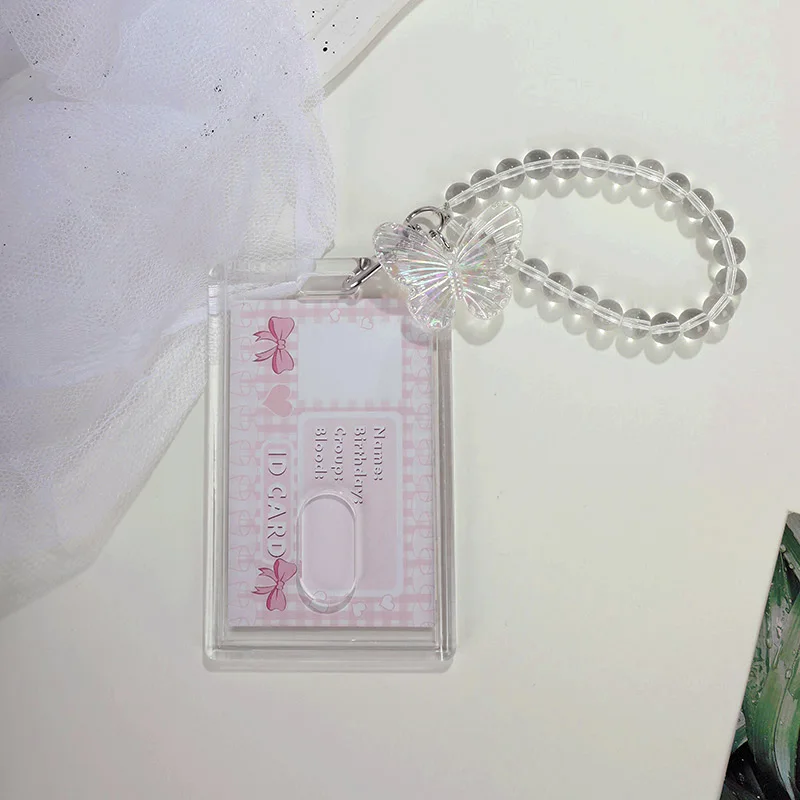 INS Crystal Butterfly Photocard Holder Transparent 3 inch Photo Sleeve Student Bus ID Card Case Korean Idol Photo Card Protector card holder photo card holder card protector idol card protector idol card book photo card binder