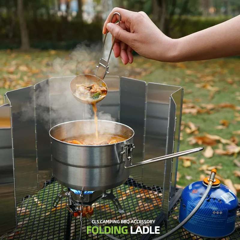 

Outdoor Camping 304 Stainless Steel Soup Spoon Ultra Light Soup Spoon Portable Folding Soup Spoon Ultra-light Backpacker Only
