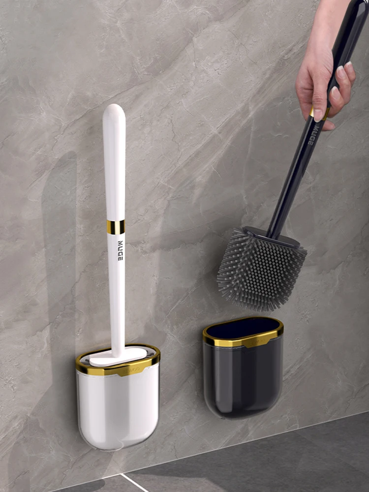 

Bathroom Nordic Toilet Brush Wall Mounted Silicone Cleaning Hanging Toilet Brush Modern Toilet Tools escobilla wc Bathroom Items