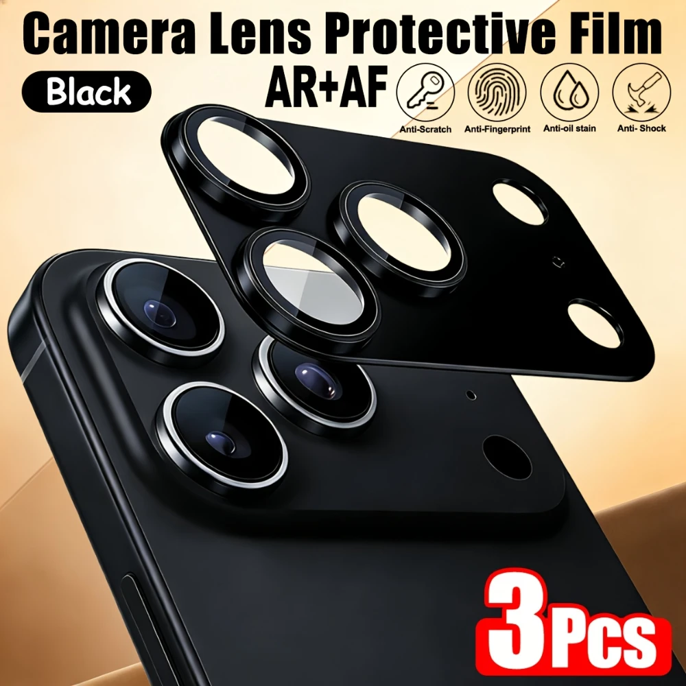 Premium Metal Tempered Glass Camera Protector with AR Function - 3 Pack