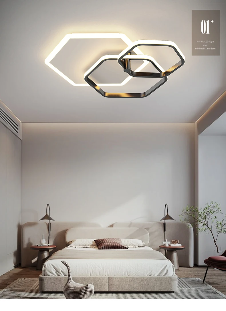 chandelier light 2022 Modern Led Chandelier For Living Room Bedroom Dining Room Kitchen Lounge Ceiling Lamp Geometry Design Remote Control Light wayfair chandeliers