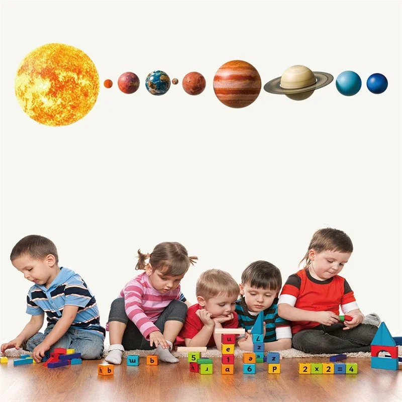 Solar System Planet Personality Wall Stickers Home Living Room Bedroom Background Decorative Wall Stickers 3d wall stickers