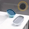 1pc Creative Soap Dish, Drain Soap Tray, Soap Holder With Suction Cup, Soap Rack For  Bathroom Accessories 2