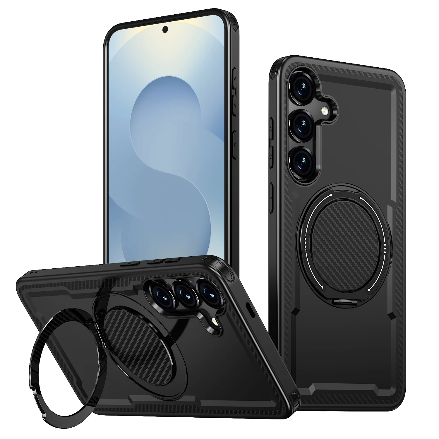 360° Rotating Magnetic TPU Phone Case with Shockproof Kickstand and Slim Design