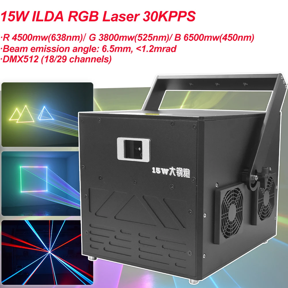 Professionale 15W Ilda Rgb 30/40Kpp Scanner Laser Light Dmx Beam Line Scanner Proiettore Stage Laser Lights Effect Per Party Night