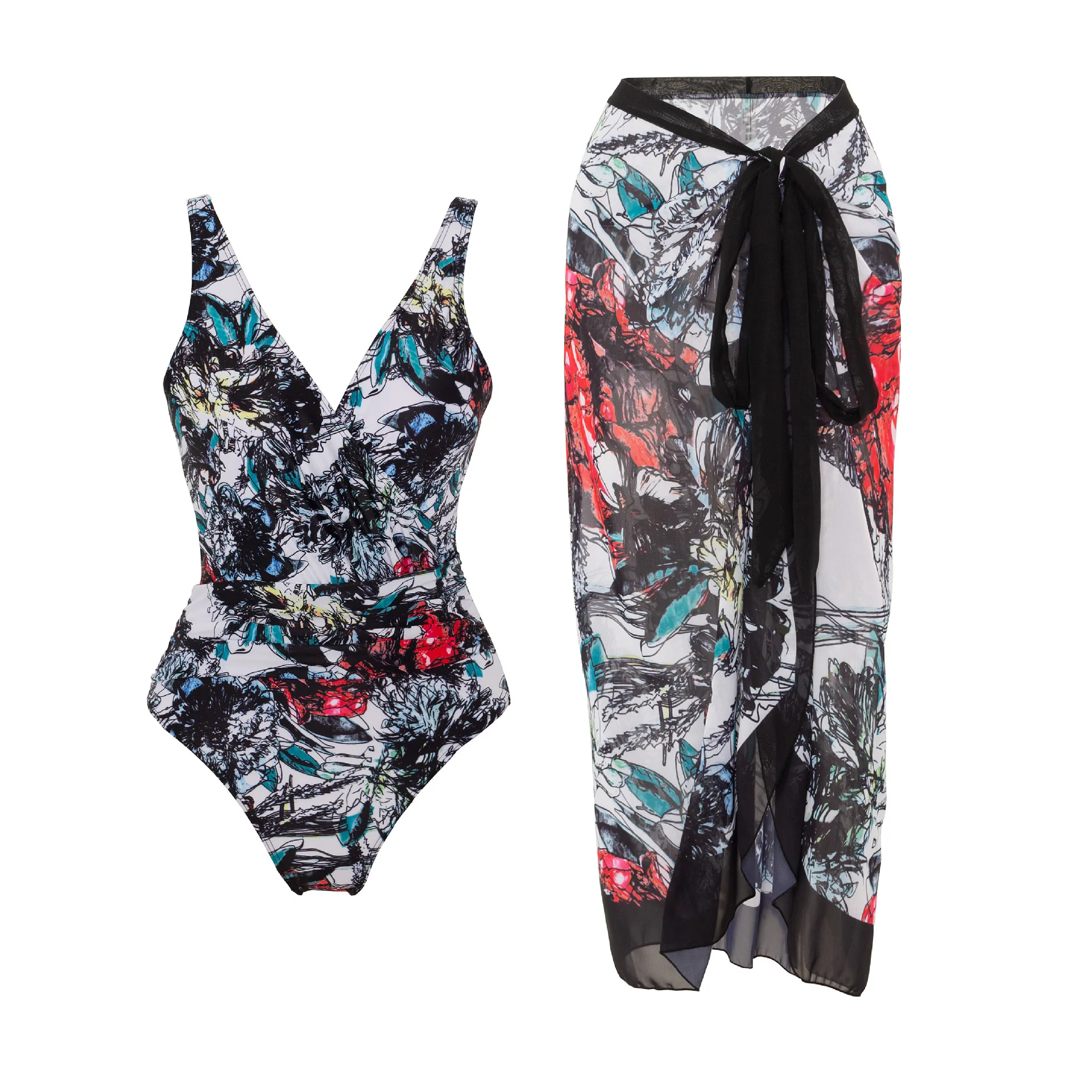 Vintage Bikini Women One Piece Swimsuit Swimwear Skirt Backless Beach Dress Designer 2023 Bathing Suit Surf Wear Beachwear