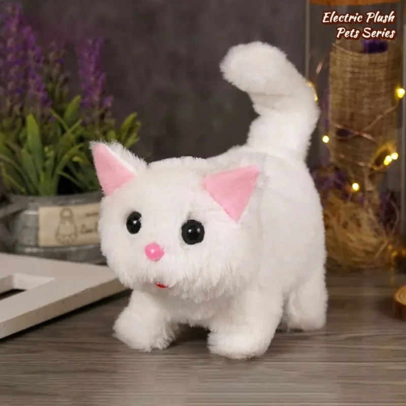 Simulated Robot Kitten Swinging Interactive Plush Toy Walking Makes You Happy Electric Pet Creative and Interesting Design