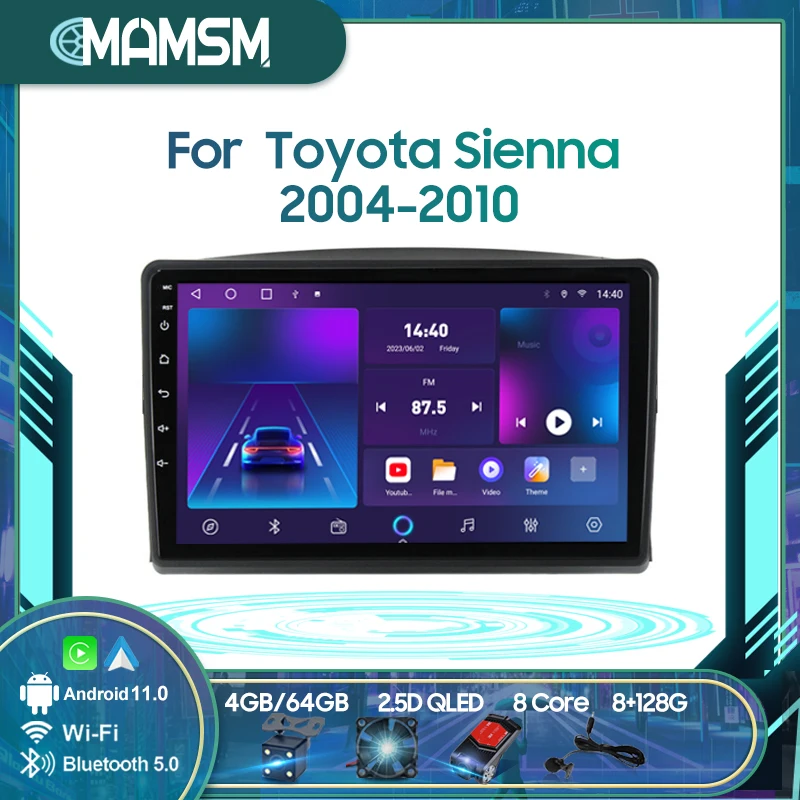 

Автомагнитола MAMSM для Toyota Sienna 2004-2010, 4G, GPS, 9 дюймов