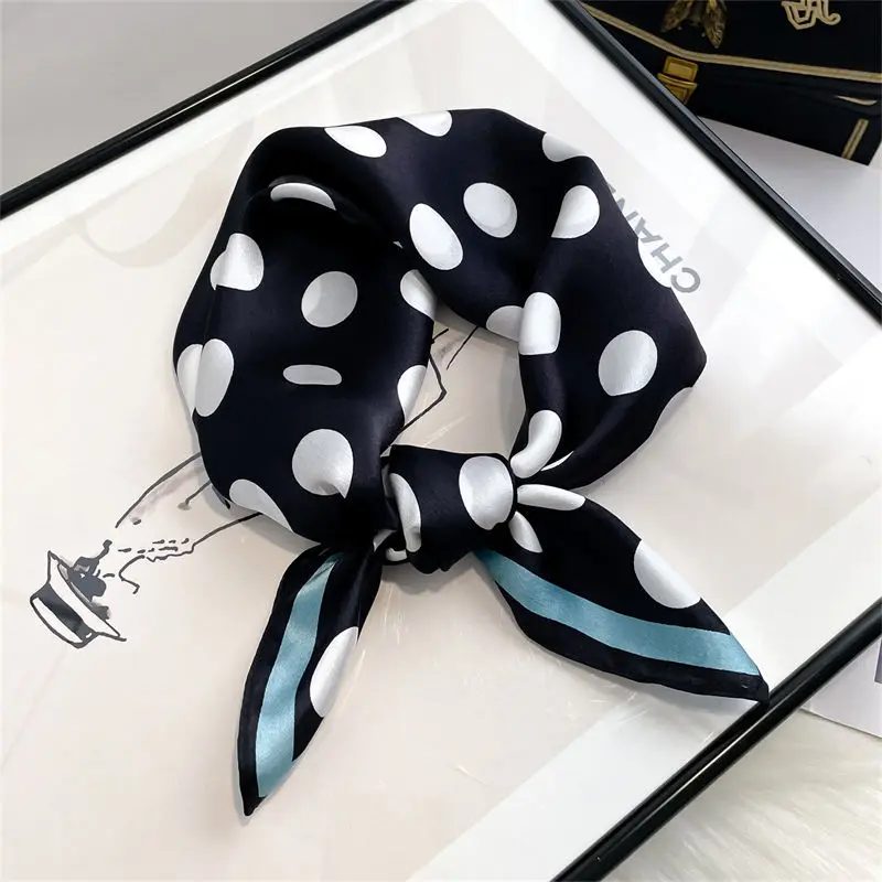 

2022 Fashion 100% Real Silk dot Scarf Women Shawls Wraps for Ladies Neckerchief Foulard Scarves Pashmina Female Hijab Bandana