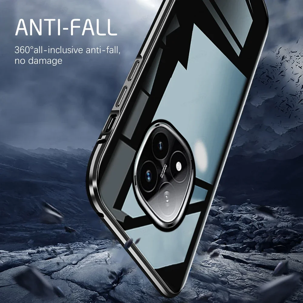 360 Full Body Clear Double-Sided Glass Magnetic Shockproof Metal Phone Case