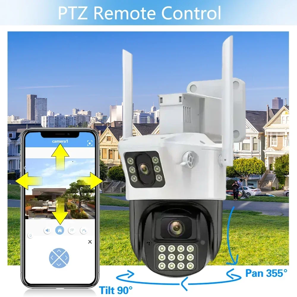 오디오 마이크 10CH 8MP POE NVR 컬러 나이트 비전 야외 홈 비디오 감시 세트와 새로운 4K 보안 WiFi PTZ 카메라 시스템
