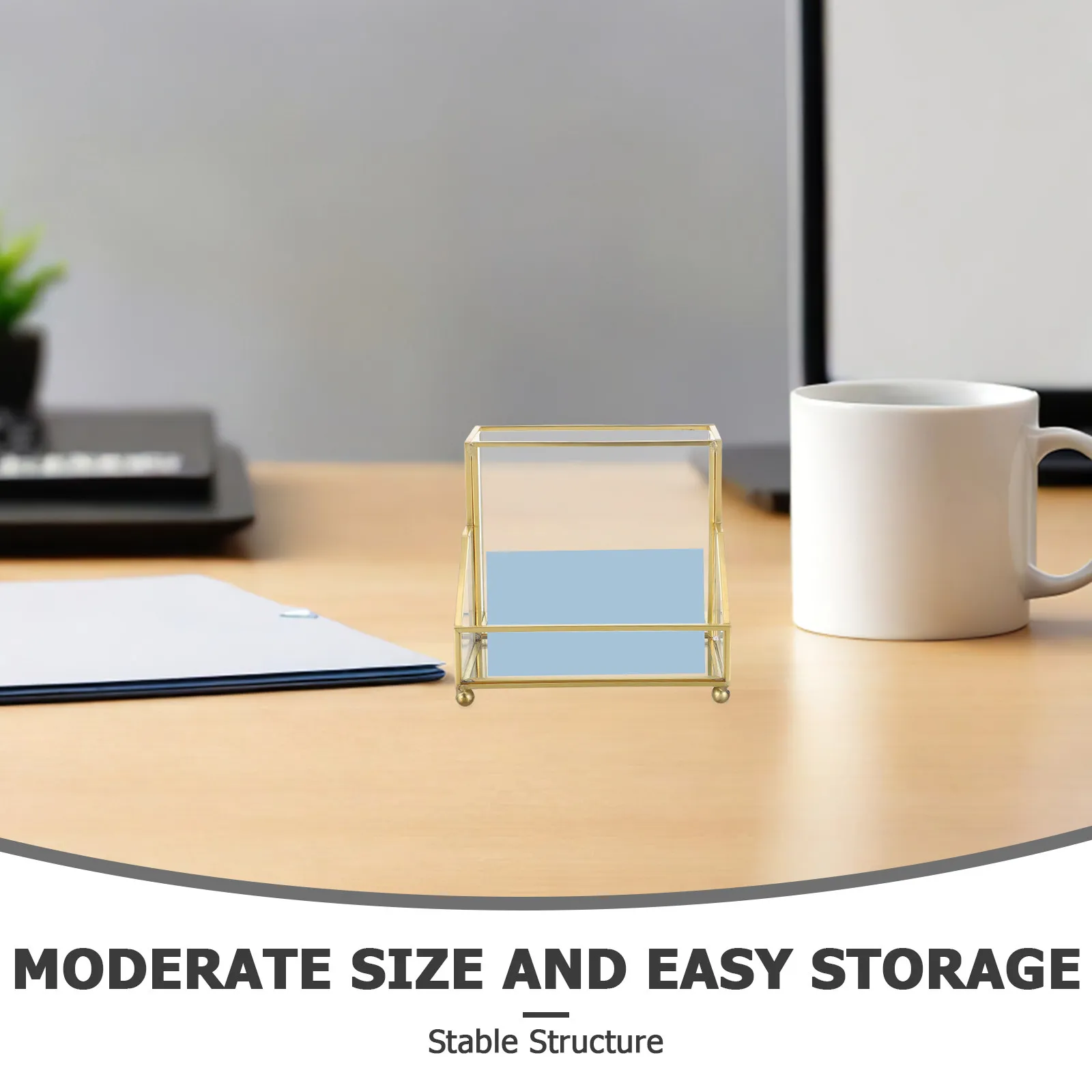 프리미엄 명함 보관함, 이름 카드 보관함, 수직형 데스크탑 디스플레이 스탠드, 우아한 골드 포인트가 있는 사무용 정리함