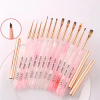 Nail Design Art Pen Pink Transparent Brush Painting Brush Uv Gel Extension Drawing Carving Pen Diy Manicure Tool Nail Brush 1