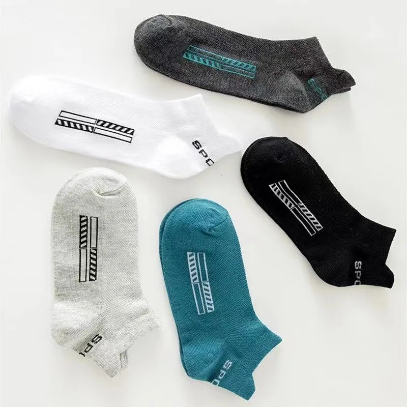 cotton socks Men Summer Cotton Socks Sweat-Absorbent Odor-Resistant Short Tube Boat Pull-Up Mesh Short Socks Breathable Sports Cotton