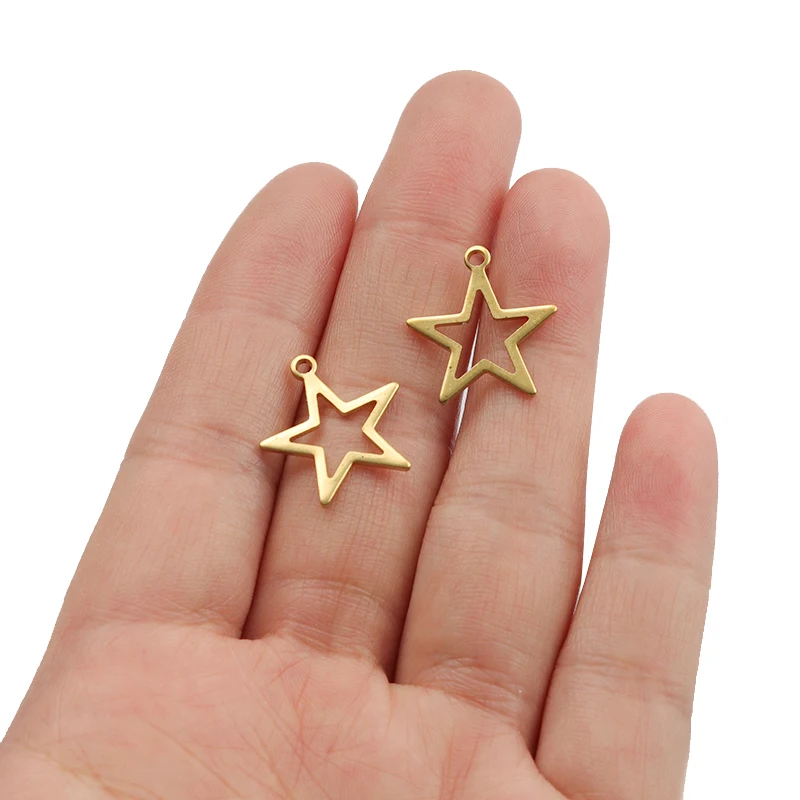 

50pcs/bag 17x18mm Brass Pentagram Charms Pendant for DIY Earring Necklace Bracelet Jewelry Handmade Making Crafts Accessories