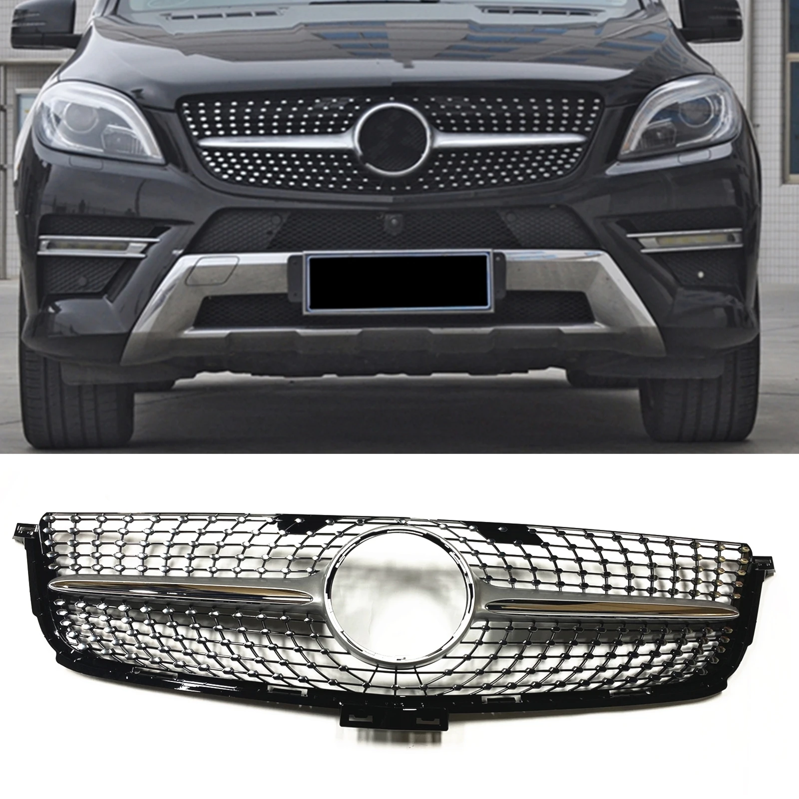 For Mercedes Benz W166 Ml 20122015 Diamond Style Front Grille Grill