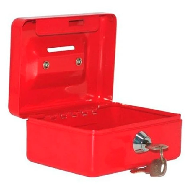 Caja de caudales metálica nº 1 con cerradura de llave, asa y bandeja con  compartimentos para dinero, monedas y billetes, 6 x 12 - AliExpress