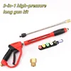 3-in-1 High Pressure Water Gun Kit, 3-Section Detachable, 1/4" Quick Connect, 5 Nozzles with Base, Fits M22-14/15 Thread 1