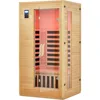 2024 Upgrade 1 to 2 Person Sauna, 6 Heating Plate Infrared Physical Therapy Wooden Dry Steam Sauna, Low EMF, MP3 Auxiliary 1
