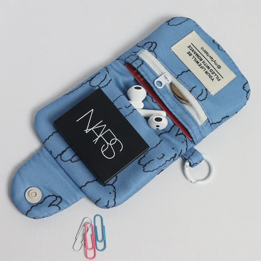 Student Kawaii Multilayer Mini Canvas Pouch