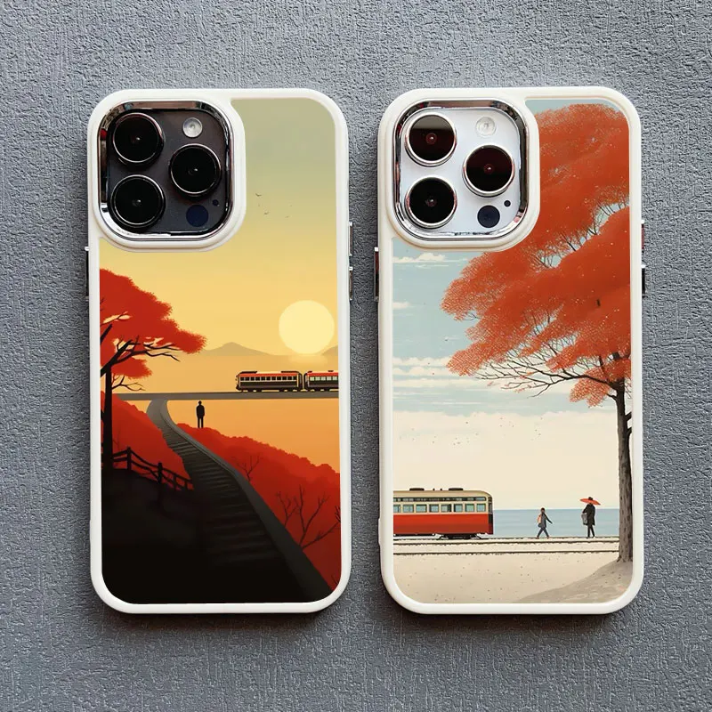 Autumn Maple Leaf Scenery Silicone Phone Case