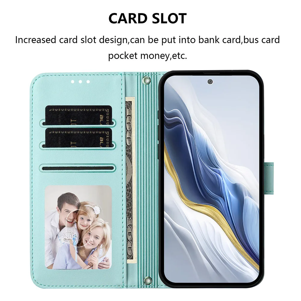 Solid Color Leather Flip Wallet Phone Case