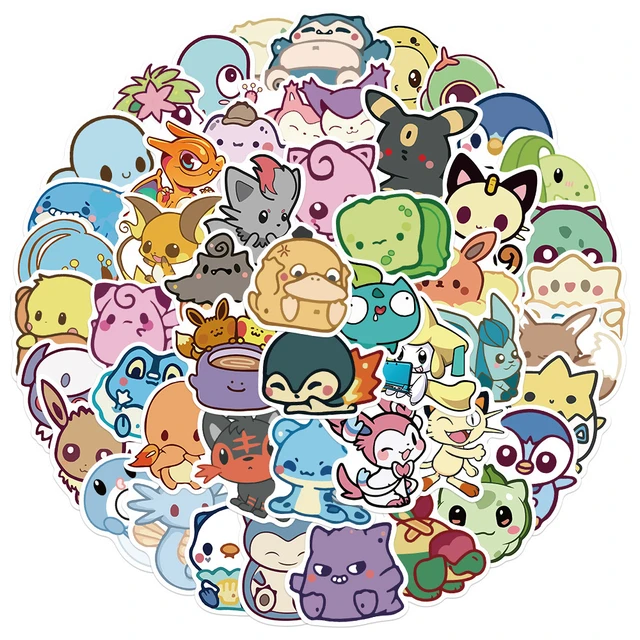 10/30/50/100pcs Cute Pokemon Cartoon Stickers DIY Car Guitar Laptop Phone  Squirtle Pikachu Anime Decal Kawaii Kids Sticker Toys - AliExpress