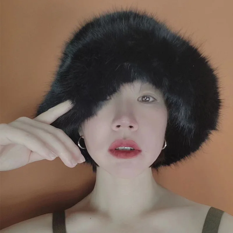 Fur Bucket Hats Luxury Bucket Hat Sable Bucket Hat Women Bucket Hats Faux  Fur Bucket Hat Valentines Gifts - Temu