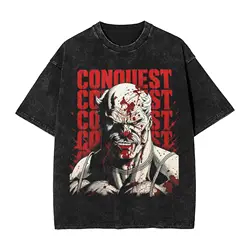 Conquest Invincible Comic Hip Hop Washed Streetwear Graphic Tee - XXL (1)