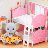 Koala 1/12 maison de poupée lits superposés Miniature chambre meubles ornement Mini lit Double maison de poupée créer une chambre de rêve Miniature 1