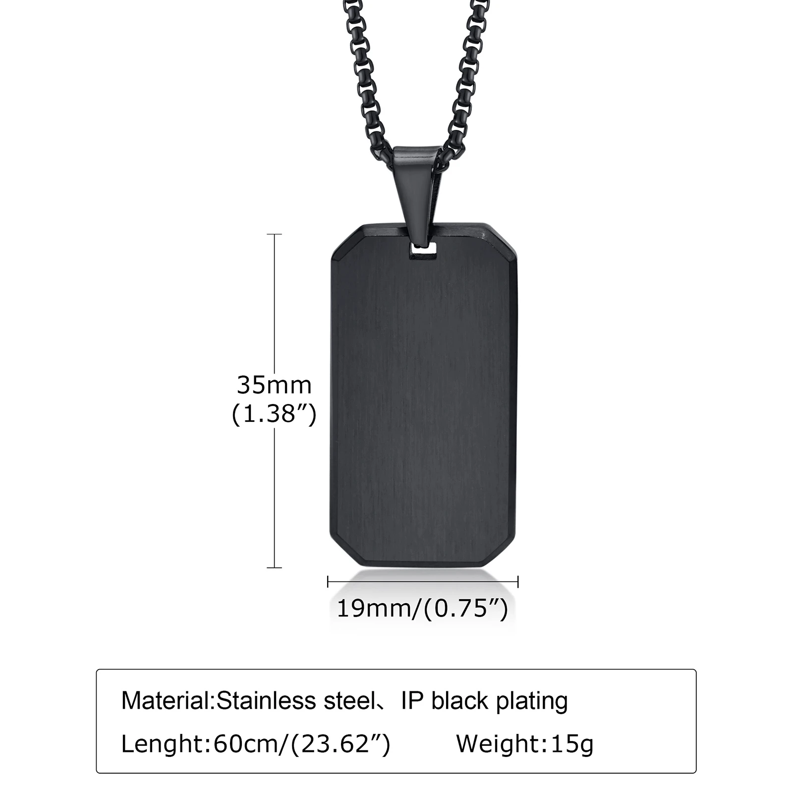 Vnox Dog Tag Necklace, Silver Stainless Steel Dog Tags for Men, Dad Dog Tag  Father's Day Gift