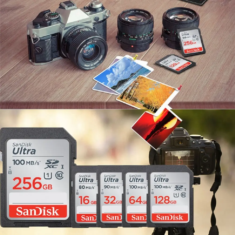 SanDisk Ʈ SD ī, ī޶  ÷ ޸ ī, SD U1, C10, SDXC, SDHC, 128GB, 64GB, 32GB, 512GB, 256G, 128GB