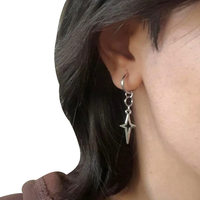 Punk Star Crosses Earrings for Women Y2k Style Ear Jewelry