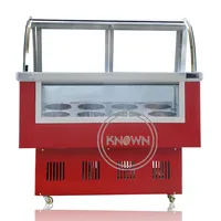 Ice Cream Display Freezer Commercial Mini Ice Cream Display Refrigerator Stainless Steel Cover Glass 2
