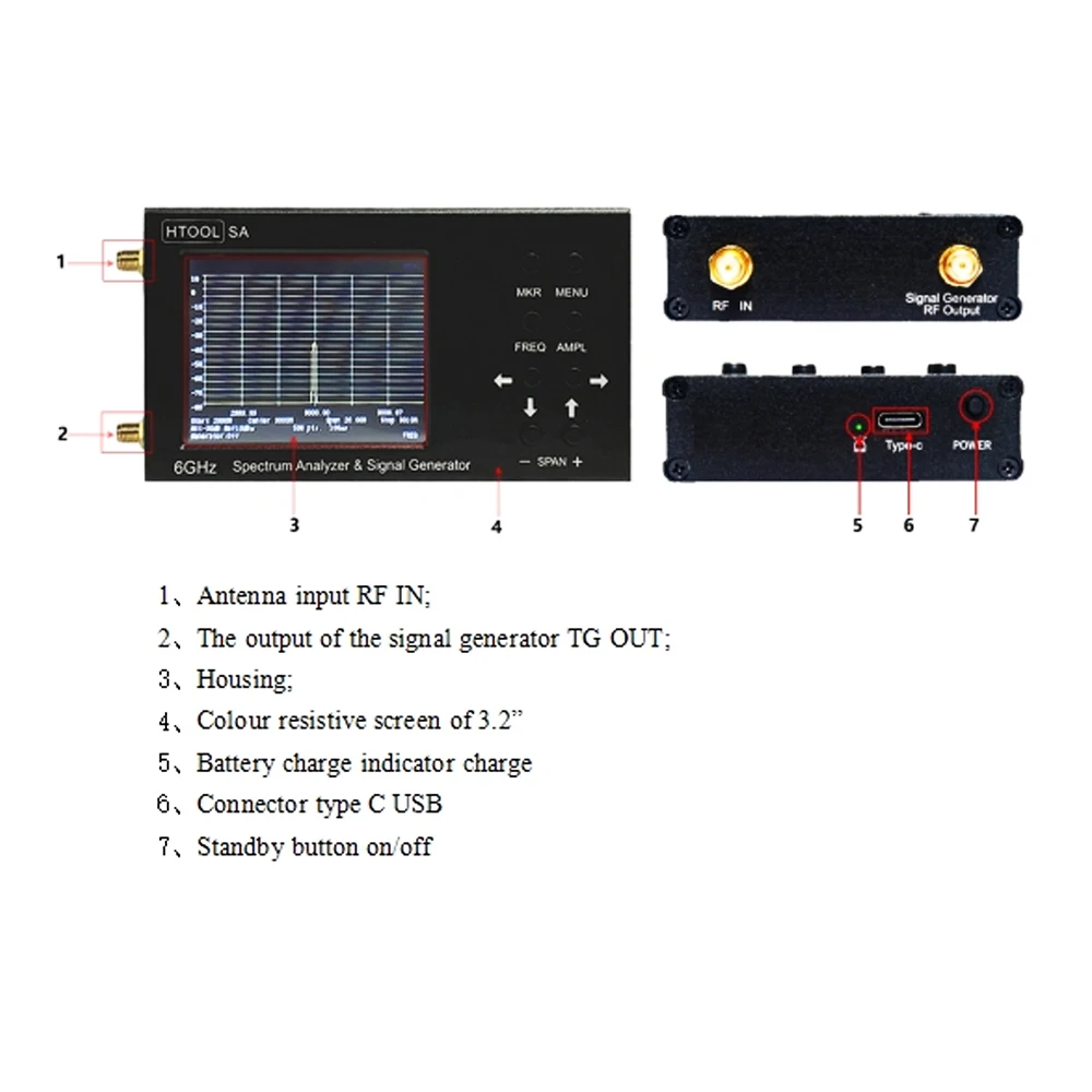 SA6 Upgraded SA Spectrum Analyzer Russian English Chinese 35-6200 MHz Signal Generator System Continuously Updated Customizable