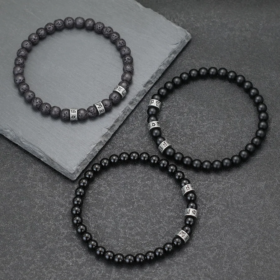 Black Onyx Stone Men Bracelet 6mm Energy Healing Accessory