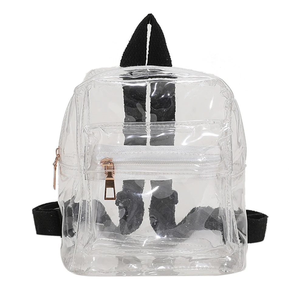 Mini Transparent Women Backpack Fashion PVC Cute Kids Girls Student School Bags Double Shoulder Knapsack for Trip