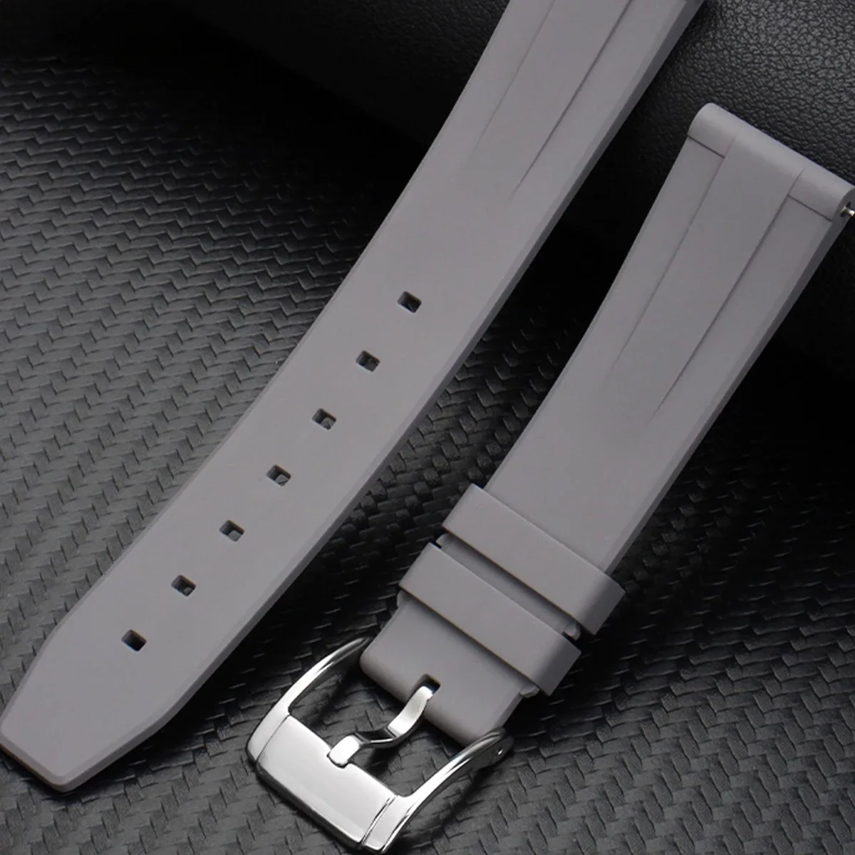 Premium Silicone Sport Watch Strap with Quick Release - Adjustable Wristband Bracelet
