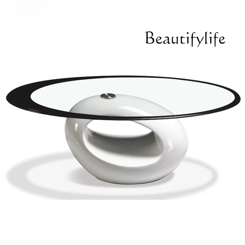 

Простой современный закаленный стеклянный Овальный чайный столик для гостиной в стиле ретро с дизайном балкона чайный столик Sense