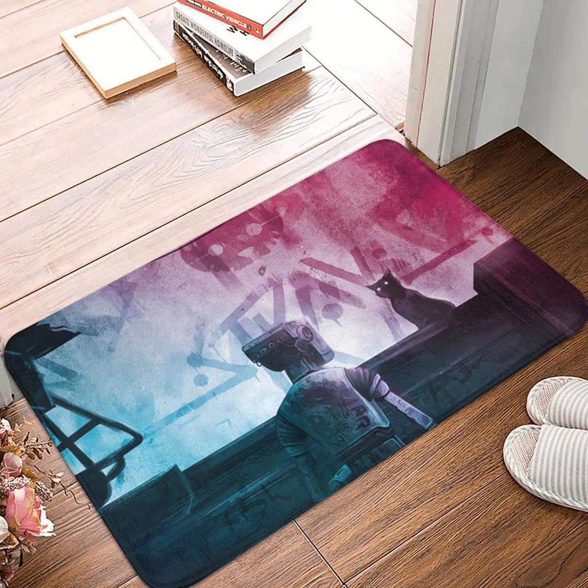 

Противоскользящий игровой коврик в виде бродячих кошек, Придверный коврик, коврик для гостиной, художественный ковер для прихожей, домашний декор