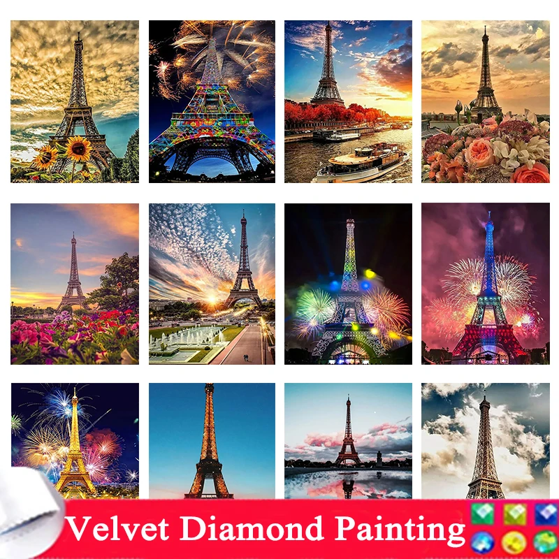 

5D алмазная живопись, Эйфелева башня Парижа, «сделай сам», полностью круглая Алмазная мозаика, пейзаж, алмазная вышивка, набор для украшения дома 6